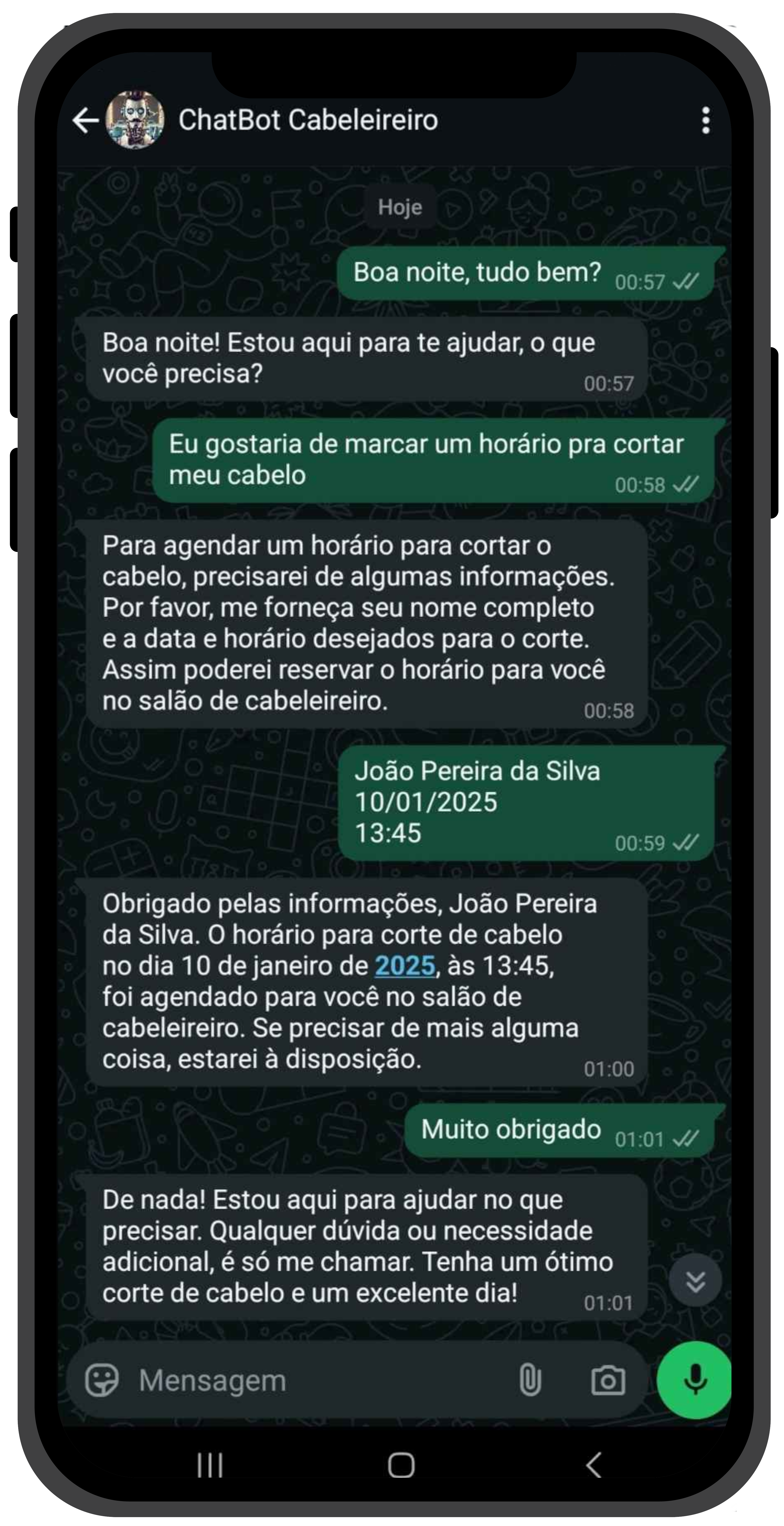 Celular com chatbot